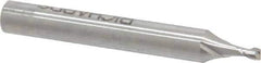 Made in USA - 0.07", 0.105" LOC, 3/16" Shank Diam, 1-1/2" OAL, 2 Flute, High Speed Steel Square End Mill - Single End, Uncoated, Centercutting - Eagle Tool & Supply