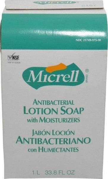 MICRELL - 1 L Dispenser Refill Liquid Soap - Antibacterial, Amber, Light Fragrance Scent - Eagle Tool & Supply