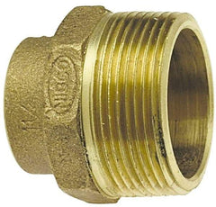 NIBCO - 1-1/4", Cast Copper Drain, Waste & Vent Pipe Trap Adapter - 1-1/4" Tube OD, O.D. Tube x M - Eagle Tool & Supply