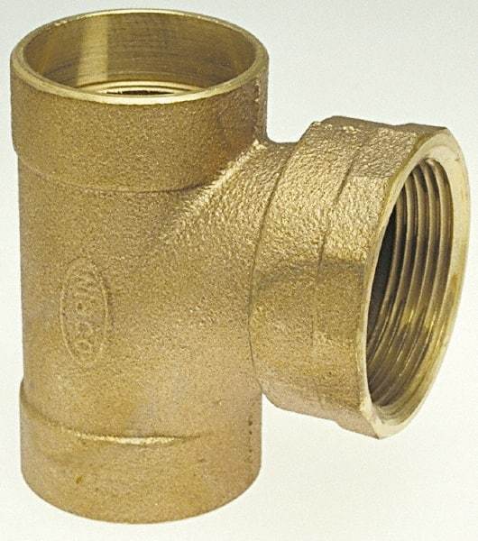 NIBCO - 2 x 2 x 1-1/2", Cast Copper Drain, Waste & Vent Pipe Tee - C x C x F - Eagle Tool & Supply