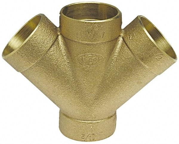 NIBCO - 2 x 2 x 1-1/2 x 1-1/2", Cast Copper Drain, Waste & Vent Pipe - C x C x C x C - Eagle Tool & Supply