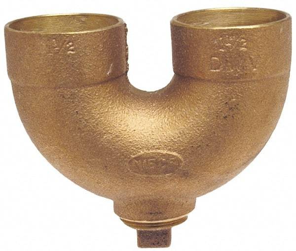 NIBCO - 1-1/4", Cast Copper Drain, Waste & Vent Pipe Return Bend with CO - C x C x CO with Plugs - Eagle Tool & Supply