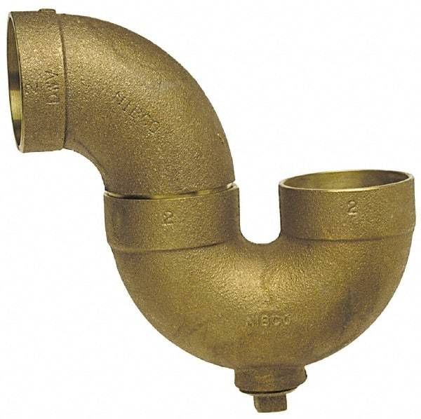 NIBCO - 1-1/2", Cast Copper Drain, Waste & Vent Pipe P Trap with CO - C x C with Plugs - Eagle Tool & Supply