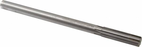 Made in USA - 0.615" Carbide-Tipped 6 Flute Chucking Reamer - Straight Flute, 9/16" Straight Shank, 2-1/4" Flute Length, 9" OAL - Eagle Tool & Supply