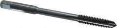 Kennametal - 5/16-18 UNC 3 Flute H3 Oxide Finish High Speed Steel Spiral Point Extension Tap - Plug Chamfer, 4" OAL, 3B Class of Fit - Exact Industrial Supply