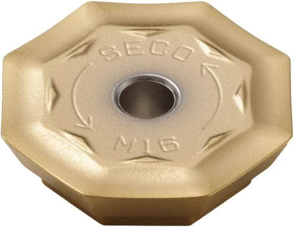 Seco - OFMR070405 M15 Grade F40M Carbide Milling Insert - TiAlN/TiN Finish, 0.1913" Thick, 0.7094" Inscribed Circle - Eagle Tool & Supply