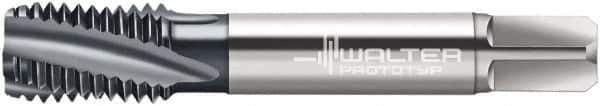 Walter-Prototyp - 7/8-14 UNF 4 Flute 3B Modified Bottoming Spiral Flute Tap - Cobalt, TiCN Finish, 4-11/16" OAL, Right Hand Flute, Right Hand Thread, Series A2345606 - Eagle Tool & Supply