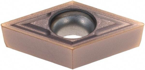 Sumitomo - DCGT32.51 EFM Grade AC530U Carbide Turning Insert - TiAlN/AlCrN Finish, 55° Diamond, 3/8" Inscr Circle, 5/32" Thick, 1/64" Corner Radius - Eagle Tool & Supply
