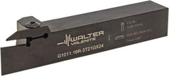 Walter - External Thread, 0.827" Max Depth of Cut, 3mm Min Groove Width, 150.01mm OAL, Right Hand Indexable Grooving Cutoff Toolholder - 25.4mm Shank Height x 25.4mm Shank Width, GX24-2E3/F3.. Insert Style, G1011 Toolholder Style - Eagle Tool & Supply