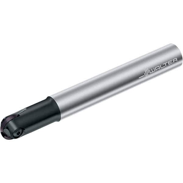 Walter - 16mm Cut Diam, 5/8" Shank Diam, 5.51" OAL, Indexable Ball Nose End Mill - 1.41" Head Length, Straight Shank, F2139 Toolholder, P3201-D15.87, P3201-D16, P3204-D15.87, P3204-D16 Insert - Eagle Tool & Supply