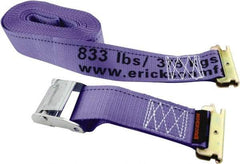 Erickson Manufacturing - 10' Long x 2" Wide, 2,000 Lb Basket Capacity, Polyester & Steel Web Sling - Blue - Eagle Tool & Supply