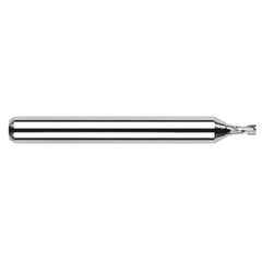 Miniature End Mills - Stub & Standard - 0.0360″ Cutter Diameter × 0.1080″ Length of Cut Carbide Square End Mill, 2 Flutes - Exact Industrial Supply