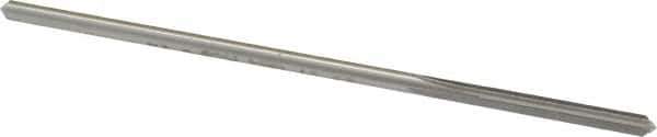 Made in USA - 0.1175" High Speed Steel 4 Flute Chucking Reamer - Straight Flute, 0.112" Straight Shank, 7/8" Flute Length, 3-1/2" OAL - Eagle Tool & Supply