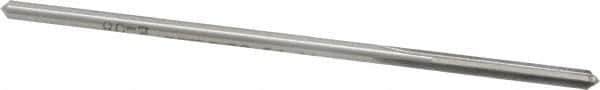 Made in USA - 0.1375" High Speed Steel 4 Flute Chucking Reamer - Straight Flute, 0.1275" Straight Shank, 1" Flute Length, 4" OAL - Eagle Tool & Supply