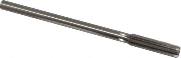 Made in USA - 0.447" High Speed Steel 6 Flute Chucking Reamer - Straight Flute, 0.373" Straight Shank, 1-3/4" Flute Length, 7" OAL - Eagle Tool & Supply