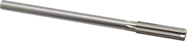 Made in USA - 0.452" High Speed Steel 6 Flute Chucking Reamer - Straight Flute, 0.373" Straight Shank, 1-3/4" Flute Length, 7" OAL - Eagle Tool & Supply