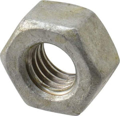 Value Collection - 3/8-16 UNC Steel Right Hand Heavy Hex Nut - 11/16" Across Flats, 23/64" High, Hot Dipped Galvanized Finish - Eagle Tool & Supply