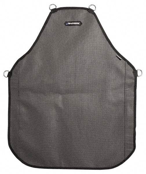 HexArmor - 24 x 30" Cut Resistant Bib Apron - SuperFabric, 23 oz Material, Gray, 0 Pockets, Hook & Loop Closure - Eagle Tool & Supply