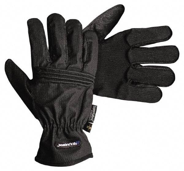 HexArmor - Size L (9), ANSI Cut Lvl A9, Puncture Lvl 3, Abrasion Lvl 5, Silicone Rubber Coated Cut & Puncture Resistant Gloves - 11" Long, Fully Coated Coated, SuperFabric Lining, Black, Paired - Eagle Tool & Supply