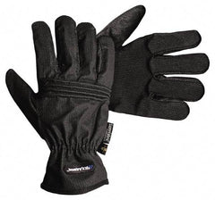 HexArmor - Size M (8), ANSI Cut Lvl A9, Puncture Lvl 3, Abrasion Lvl 5, Silicone Rubber Coated Cut & Puncture Resistant Gloves - 10.5" Long, Fully Coated Coated, SuperFabric Lining, Black, Paired - Eagle Tool & Supply