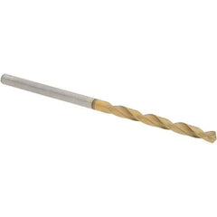 Guhring - 2.1mm 118° High Speed Steel Jobber Drill - TiN Finish, Right Hand Cut, Spiral Flute, Straight Shank, 49mm OAL, Standard Point - Eagle Tool & Supply