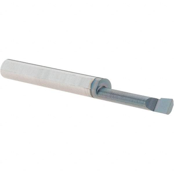 Scientific Cutting Tools - 0.14" Min Bore Diam, 0.7" Max Bore Depth, 3/16 Shank Diam, Boring Bar - Right Hand Cut, Solid Carbide, AlTiN+ Finish - Exact Industrial Supply