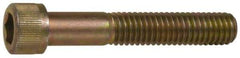 Made in USA - 3/8-16 UNC Hex Socket Drive, Socket Cap Screw - Grade 4037 Alloy Steel, Yellow Cadmium-Plated Finish, Fully Threaded, 1-1/4" Length Under Head - Eagle Tool & Supply