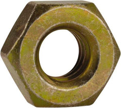 Made in USA - 1/4-20 UN Steel Right Hand Machine Screw Hex Nut - 7/16" Across Flats, 0.193" High, Cadmium-Plated Finish - Eagle Tool & Supply