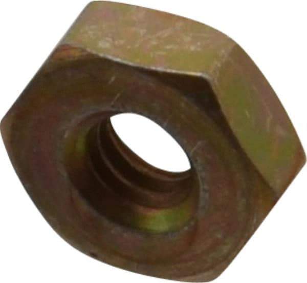 Made in USA - #8-32 UN Steel Right Hand Machine Screw Hex Nut - 11/32" Across Flats, 0.13" High, Cadmium-Plated Finish - Eagle Tool & Supply