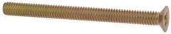 Made in USA - #4-48 UNF, 1-3/8" OAL Phillips Drive Machine Screw - Flat Head, Grade 3 Steel, Yellow Cadmium-Plated Finish, Without Washer - Eagle Tool & Supply