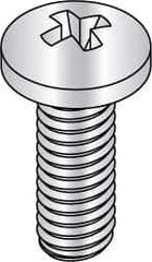 Made in USA - #6-32 UNC, 1/4" Length Under Head Phillips Drive Machine Screw - Pan Head, Grade 3 Steel, Yellow Cadmium-Plated Finish, Without Washer - Eagle Tool & Supply
