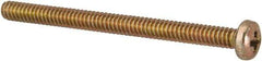 Made in USA - #4-40 UNC, 1-1/2" Length Under Head Phillips Drive Machine Screw - Pan Head, Grade 3 Steel, Yellow Cadmium-Plated Finish, Without Washer - Eagle Tool & Supply