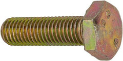 Made in North America - 1/4-28 UNF, 7/8" Length Under Head Hex Head Cap Screw - Grade 8 Alloy Steel, Zinc-Plated Finish, 7/16" Hex - Eagle Tool & Supply