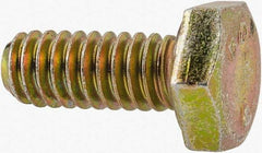 Made in North America - 1/4-20 UNC, 5/8" Length Under Head Hex Head Cap Screw - Grade 8 Alloy Steel, Zinc-Plated Finish, 7/16" Hex - Eagle Tool & Supply