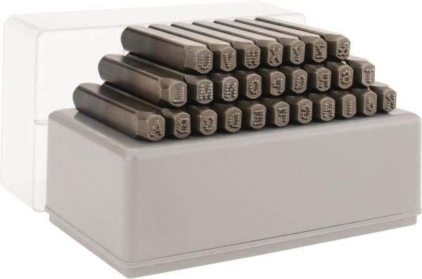 C.H. Hanson - 27 Piece, 3/16" Character Steel Stamp Set - Letters, Standard - Eagle Tool & Supply