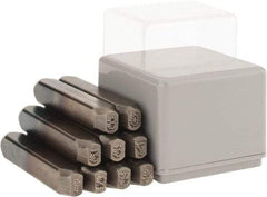 C.H. Hanson - 9 Piece, 3/16" Character Steel Stamp Set - Figures, Standard - Eagle Tool & Supply