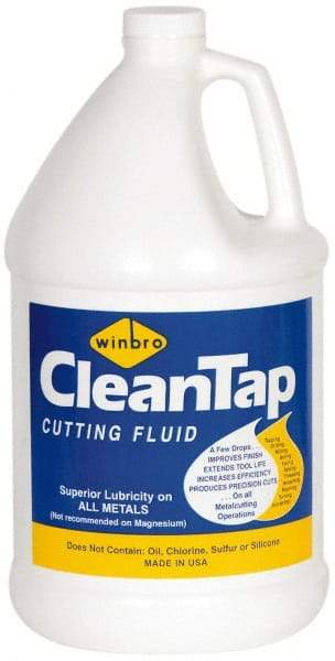 Winfield Brooks - CleanTap, 1 Gal Bottle Cutting & Tapping Fluid - Water Soluble, For Machining - Eagle Tool & Supply