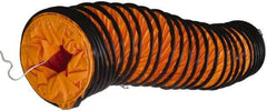 Maxess Climate Control Technologies - 8" ID, 16.4' Long, PVC Blower & Duct Hose - Orange, 9.1" Bend Radius, 5 to 122°F, Flame Retarding - Eagle Tool & Supply