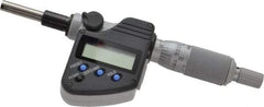 Mitutoyo - 0 to 25.4mm Range, 6.35mm Spindle Diameter, 156.5mm OAL, Flat Spindle Electronic Micrometer Head - 0.00005" Resolution, 0.0001" Accuracy, Carbide Measuring Face, Data Output - Eagle Tool & Supply