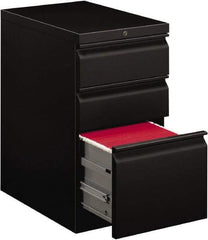 Hon - 15" Wide x 28" High x 22-7/8" Deep, 3 Drawer Pedestal - Steel, Black - Eagle Tool & Supply