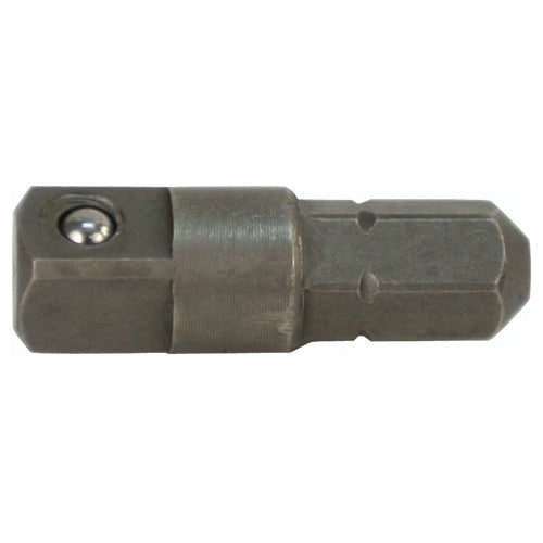Hex to Square 1/4″ Socket Bit Adapter 1/4″ Drive 1/4″ Bit 25 mm Overall Length - Eagle Tool & Supply