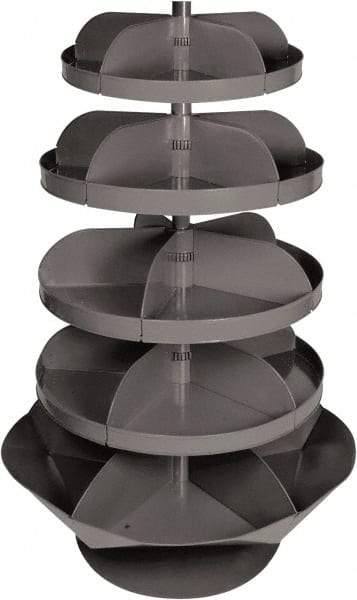Durham - 2,650 Lb Capacity, 22" Deep x 65-3/4" High, Rotating Bin Rack - 1 Side, Gray Steel Bins - Eagle Tool & Supply