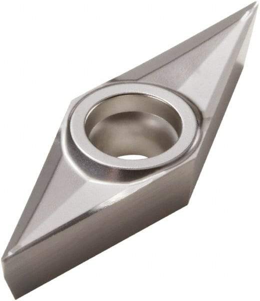Seco - VCGT220.5 AL Grade KX Carbide Turning Insert - Uncoated, 35° Diamond, 1/4" Inscr Circle, 1/8" Thick, 0.0079" Corner Radius - Eagle Tool & Supply
