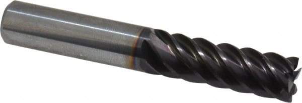 Guhring - 3/8", 1" LOC, 3/8" Shank Diam, 2-1/2" OAL, 6 Flute, Solid Carbide Square End Mill - Single End, FIREX Finish, Spiral Flute, 44/45/46° Helix, Centercutting, Right Hand Cut, Right Hand Flute, Series 3115 - Eagle Tool & Supply