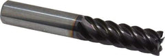 Guhring - 3/8", 1" LOC, 3/8" Shank Diam, 2-1/2" OAL, 6 Flute, Solid Carbide Square End Mill - Single End, FIREX Finish, Spiral Flute, 44/45/46° Helix, Centercutting, Right Hand Cut, Right Hand Flute, Series 3115 - Eagle Tool & Supply