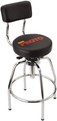 Proto - 14 Inch Wide x 3 Inch Deep x 44 Inch High, Circular Base, Heavy Duty Shop Stool - Vinyl Seat, Metal and Black - Eagle Tool & Supply