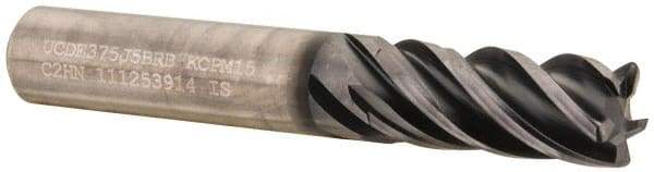 Kennametal - 3/8", 5 Flute, Solid Carbide, 0.03" Corner Radius End Mill - 2-1/2" OAL, 7/8" LOC - Eagle Tool & Supply