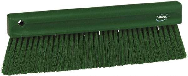 Vikan - Polyester Counter Brush - 2" Bristle Length, 11" Long x 1-1/4" Wide Head, Green - Eagle Tool & Supply