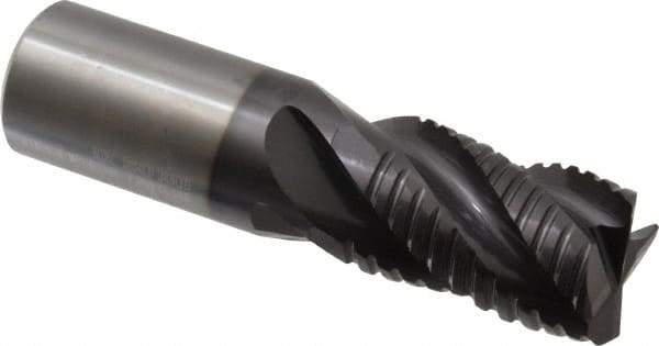 Guhring - 1" Diam, Coarse Pitch, 1-1/2" LOC, 4 Flute Solid Carbide Roughing Square End Mill - Nano-A Finish, 4" OAL, 1" Shank Diam, Single End, Centercutting - Eagle Tool & Supply