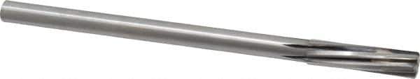 Made in USA - 1/2" Carbide-Tipped 6 Flute Chucking Reamer - Spiral Flute, 7/16" Straight Shank, 2" Flute Length, 8" OAL - Eagle Tool & Supply